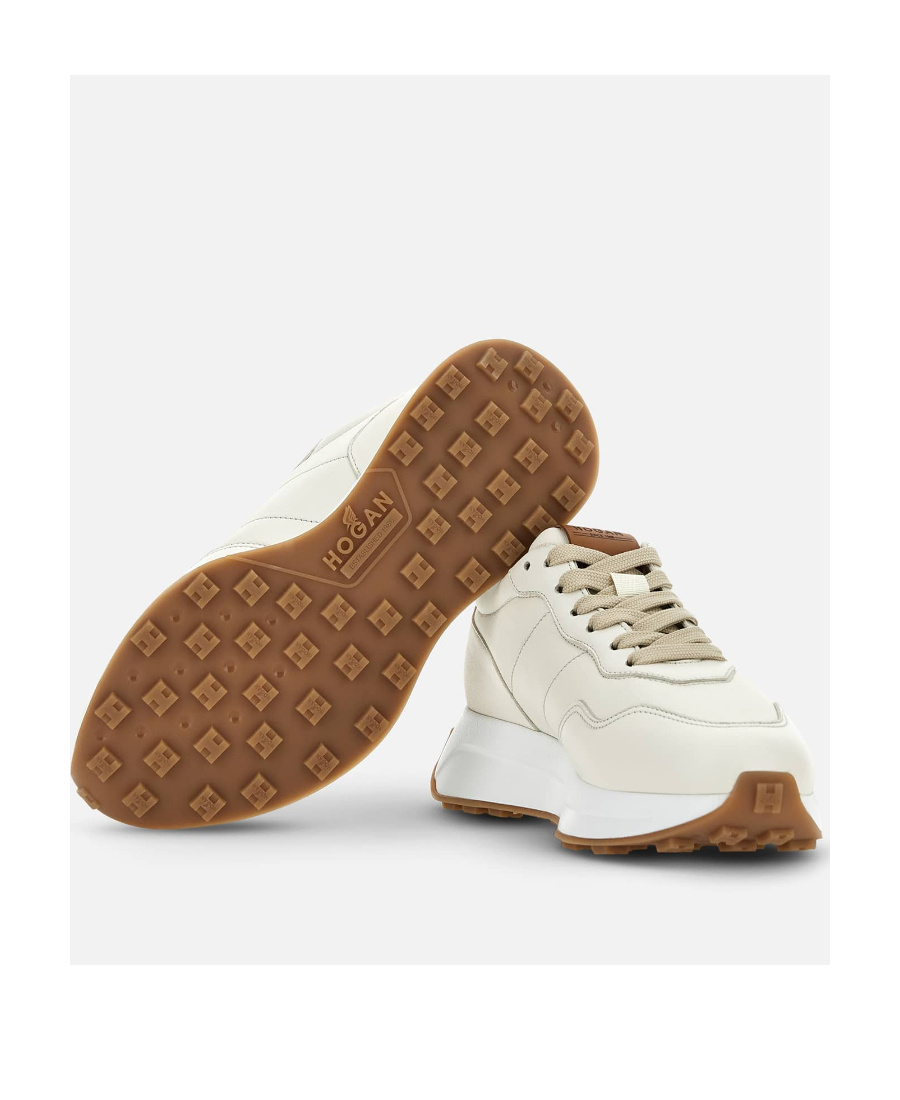 Hogan H669 Suede And Leather Sneakers In White