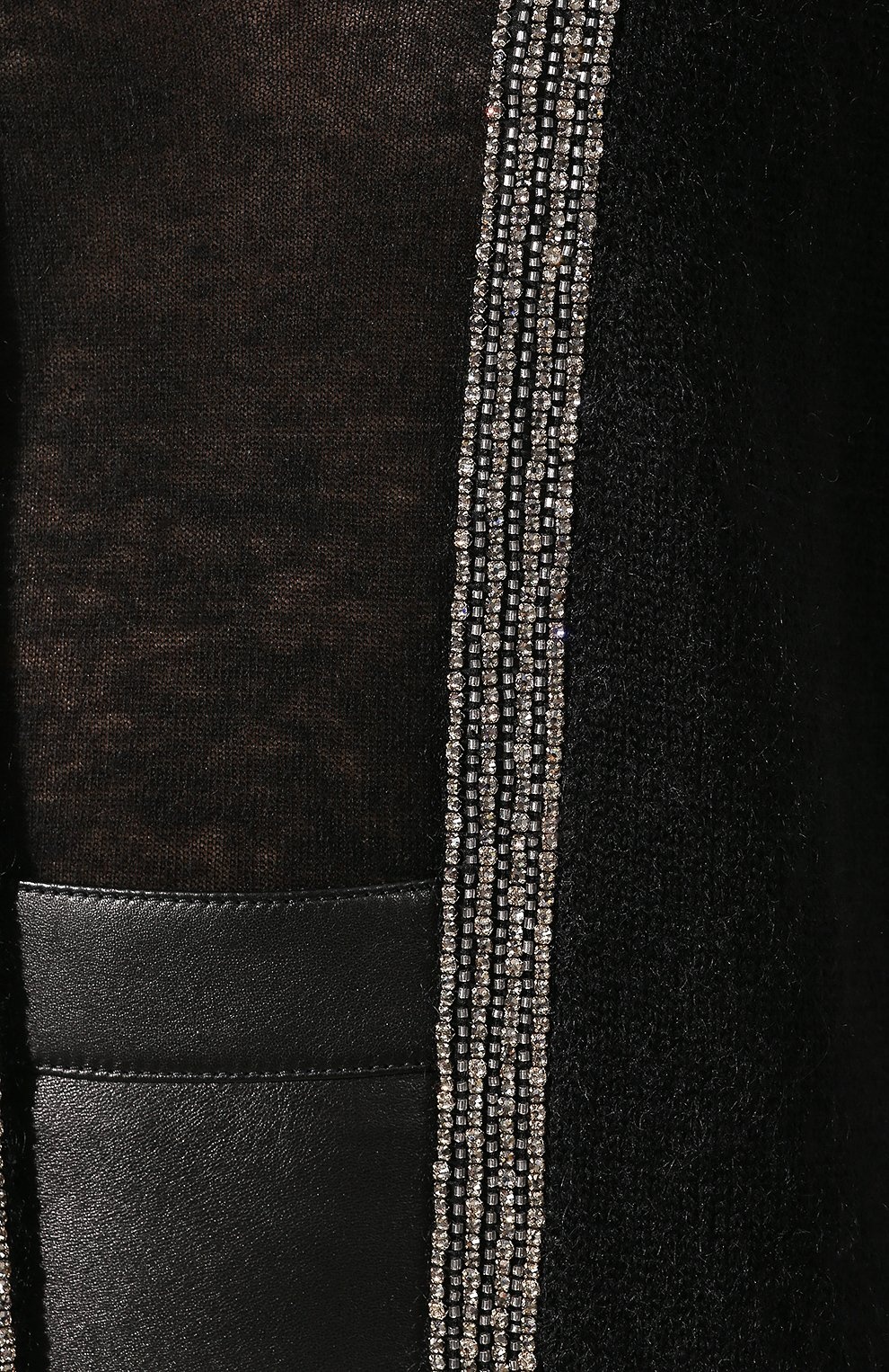 Saint Laurent Bead-embellished Cardigan In Black