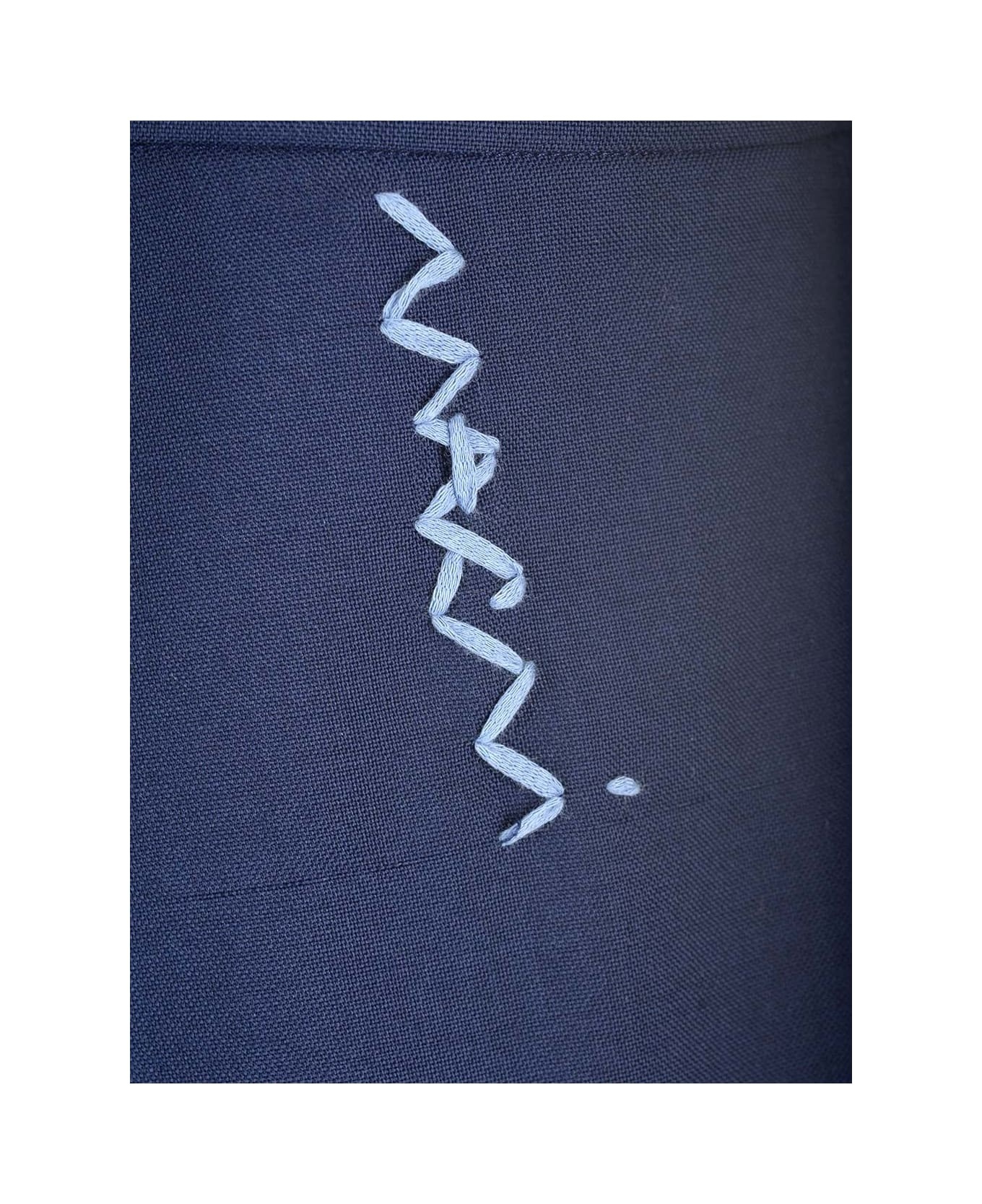 Marni Wool Midi Skirt In Blue