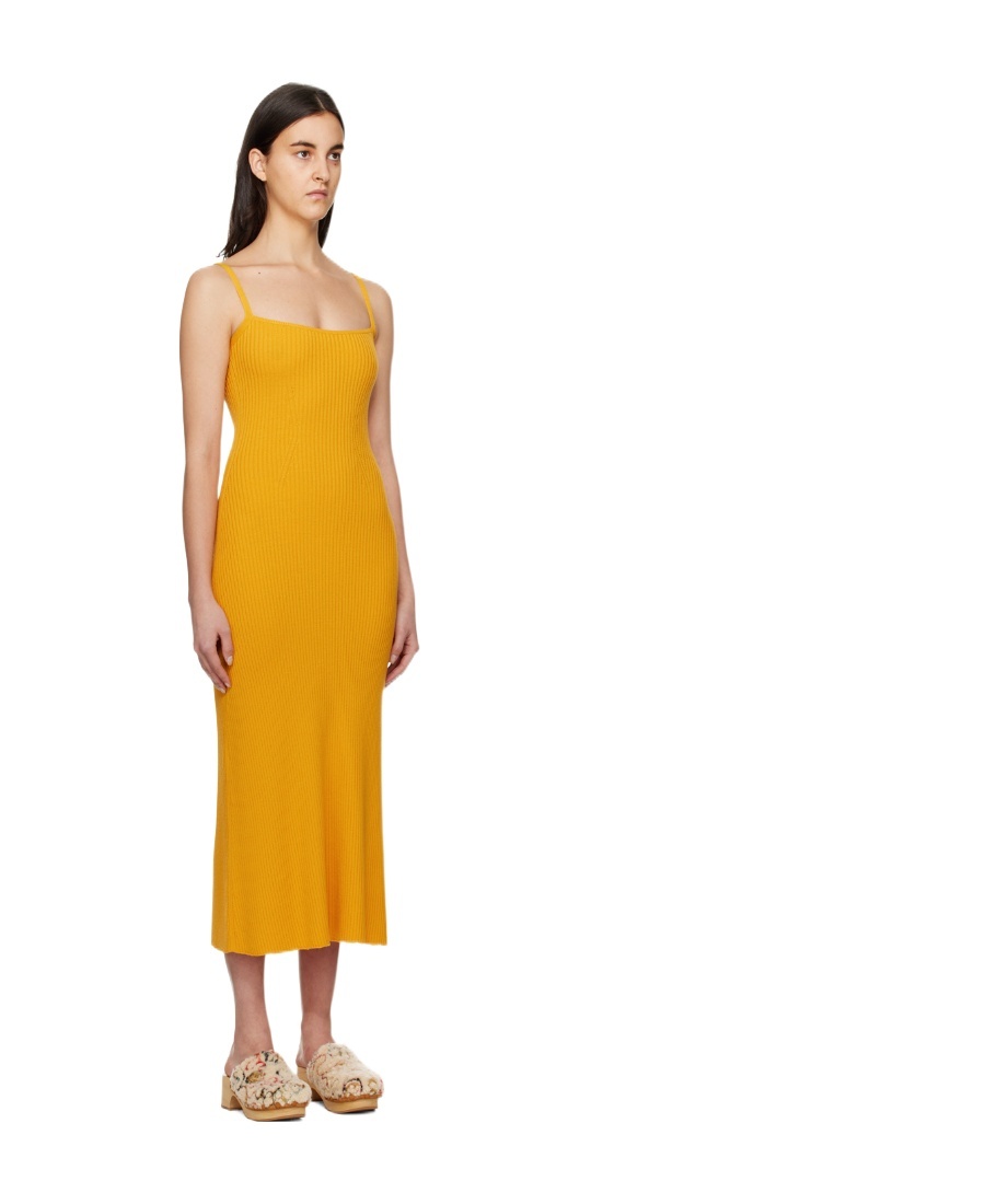 Chloé Shoulder Strap Dress In Orange