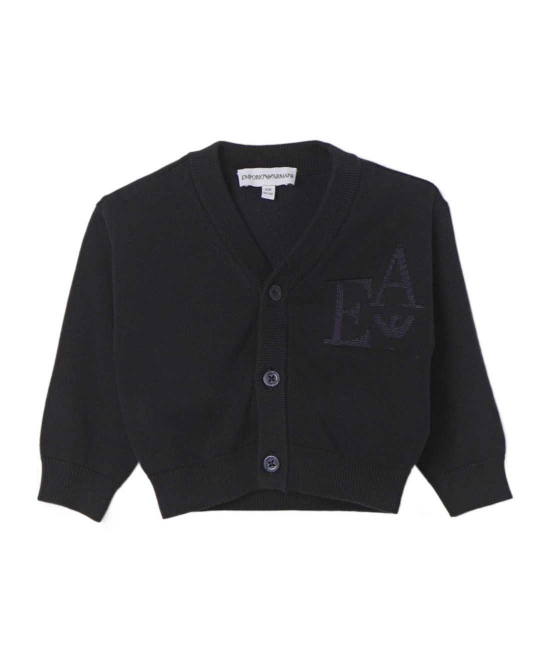 Emporio Armani Logo-jacquard Button-up Cardigan In Black