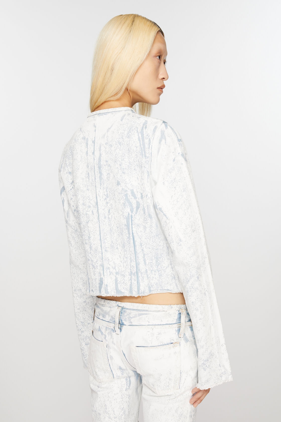 Acne Studios Pigment-print Denim Jacket In White