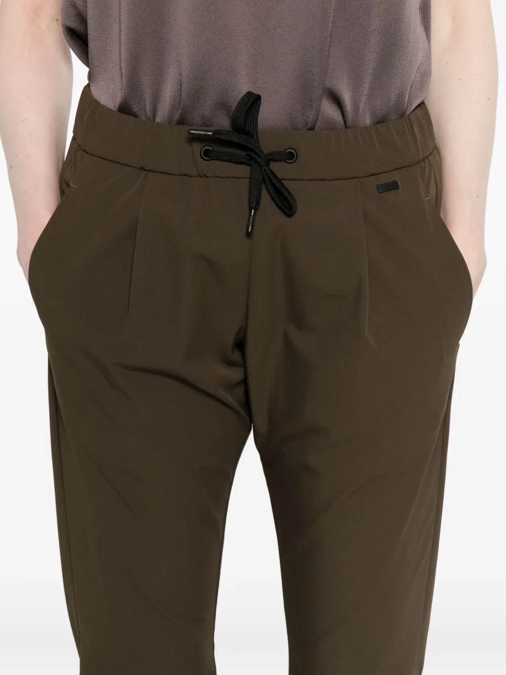 Herno Pleated Drawstring Trousers In Green