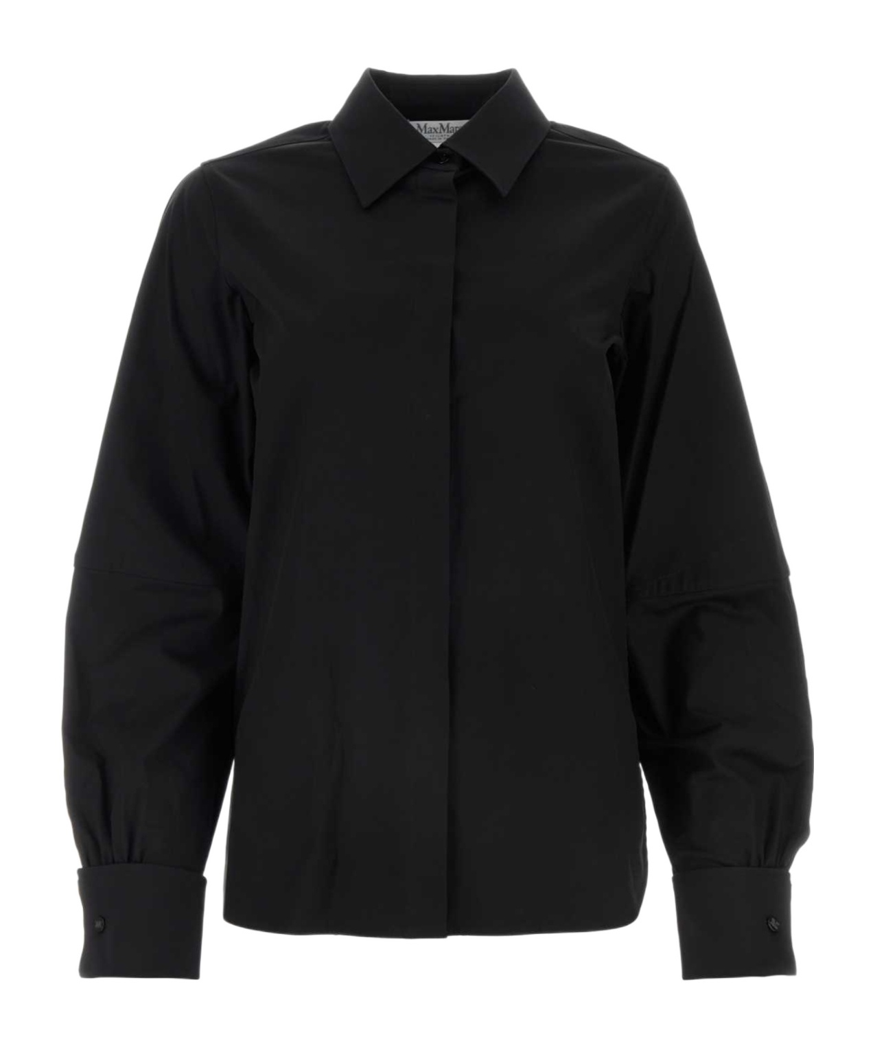 Max Mara Camicia Pagina In Popeline Stretch Nero Donna In Black
