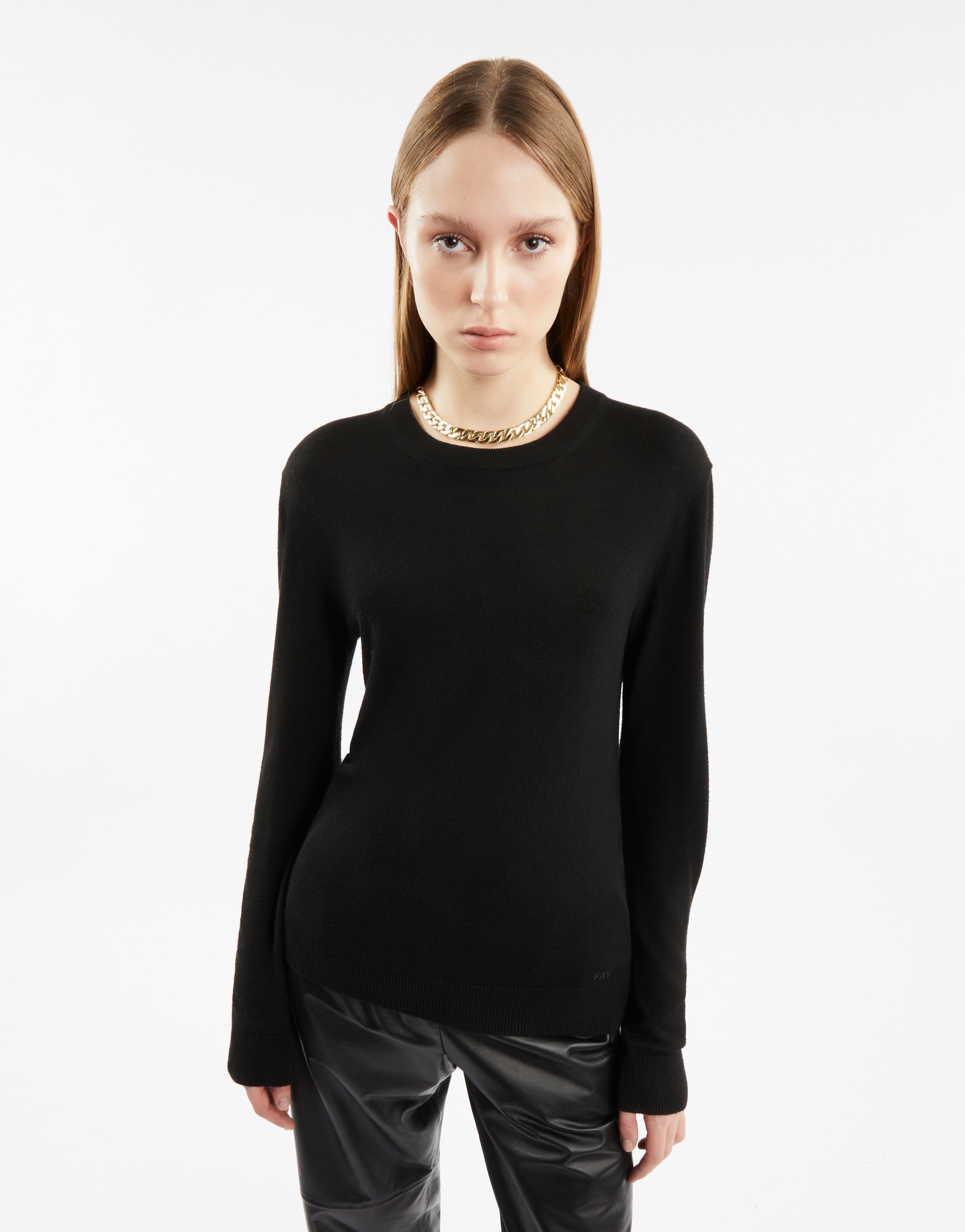 Fay Round-neck Pullover In Black