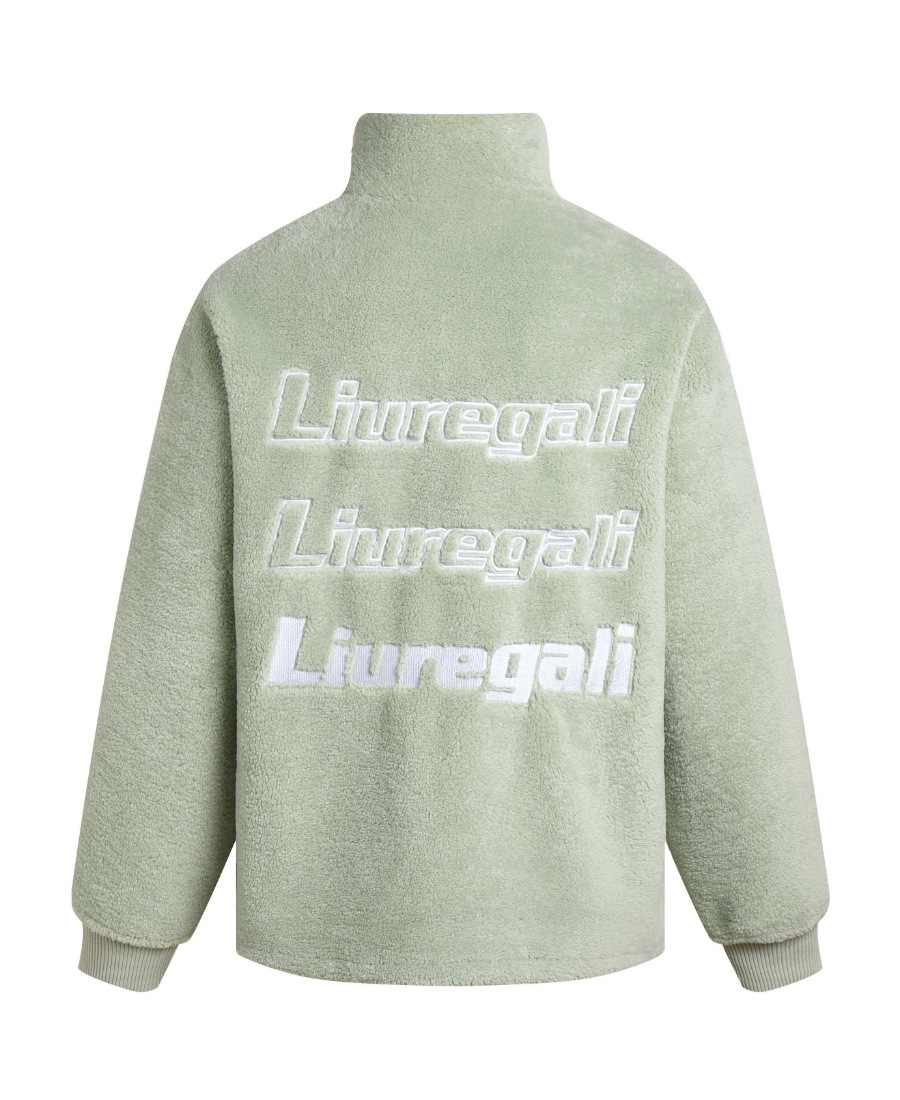 Liuregali Logo Collar Casual Jacket In Gray