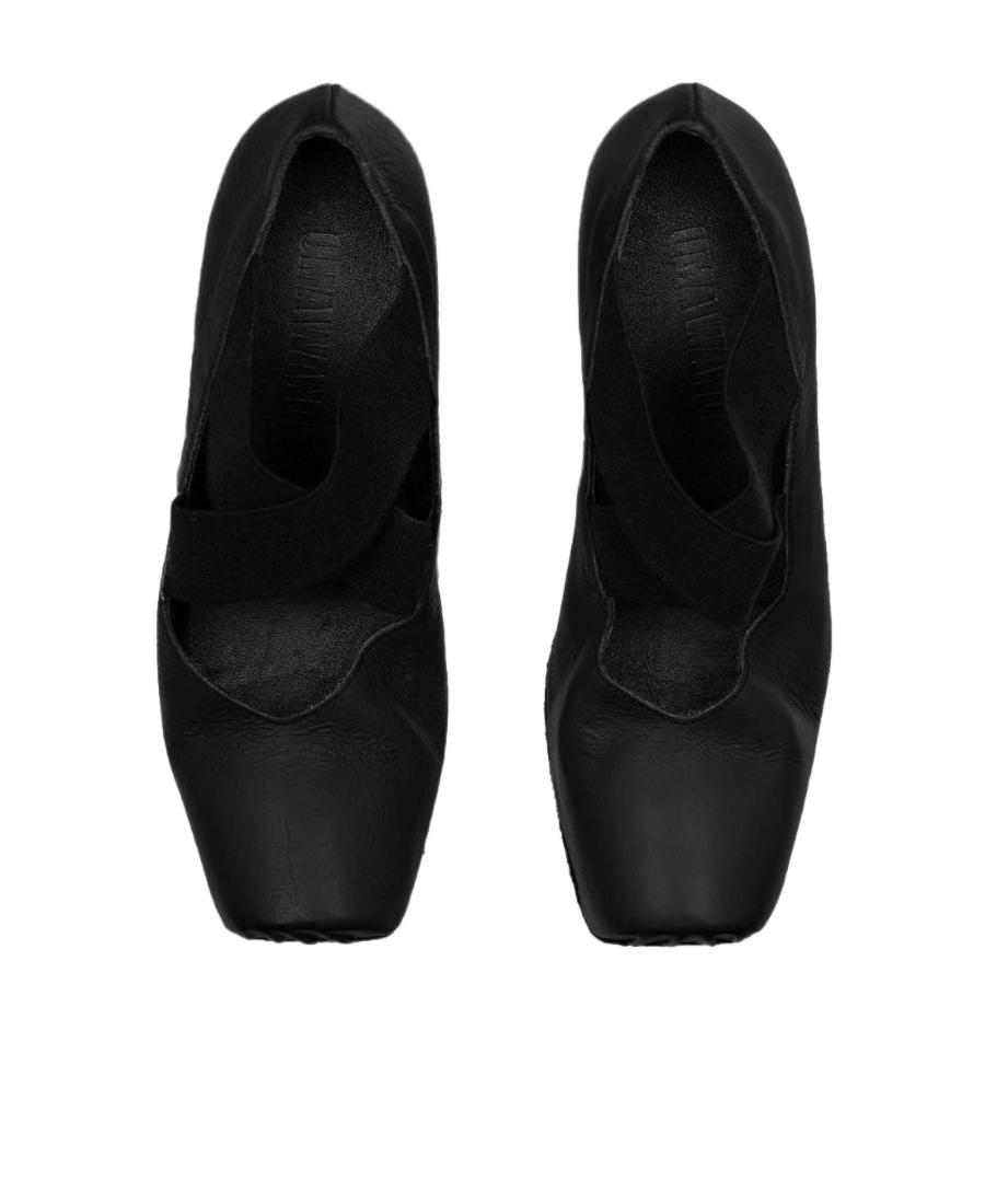 Uma Wang 25mm Square-toe Ballerina Shoes In Black