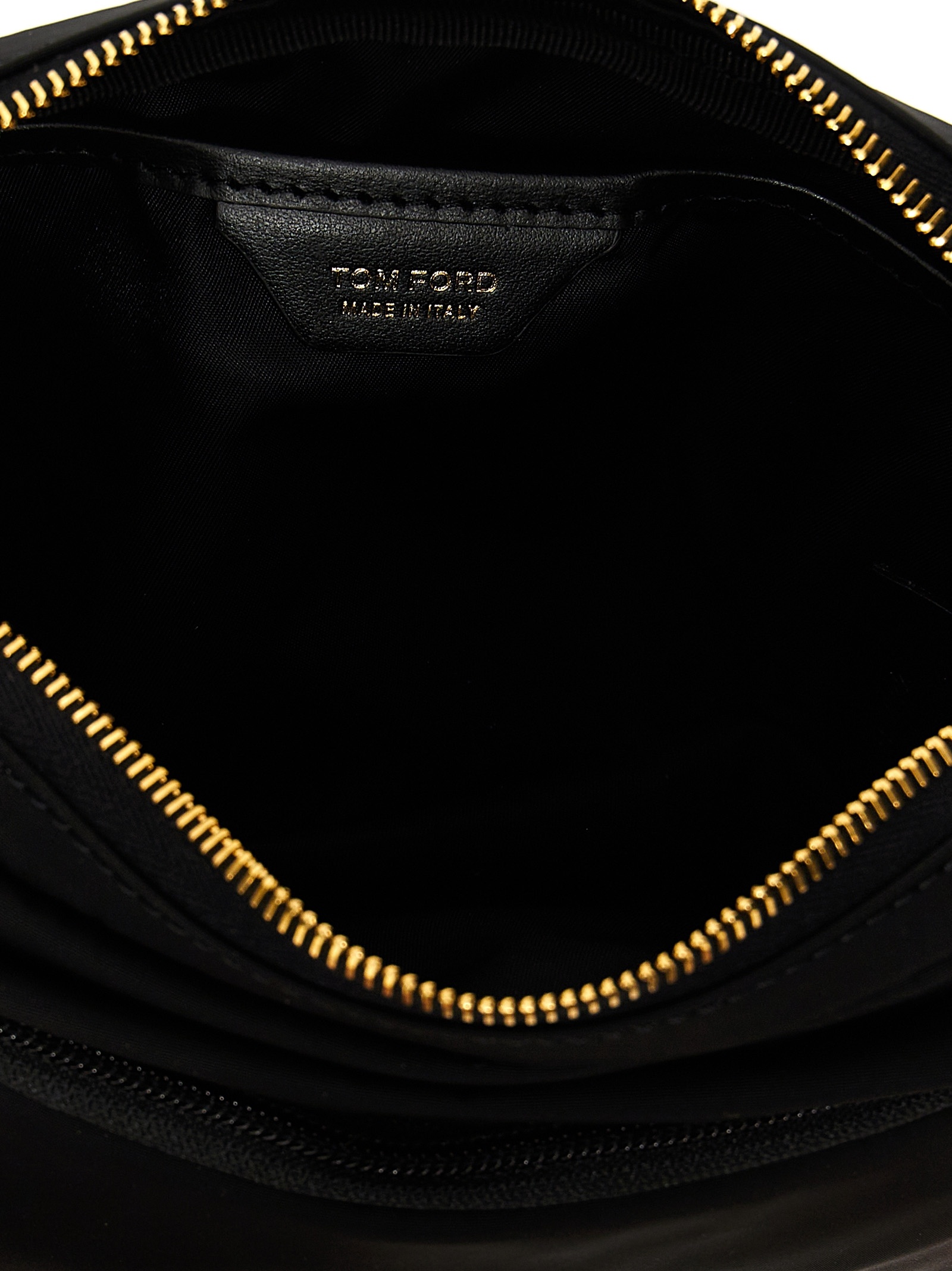 Tom Ford Logo-patch Crossbody Bag In Black