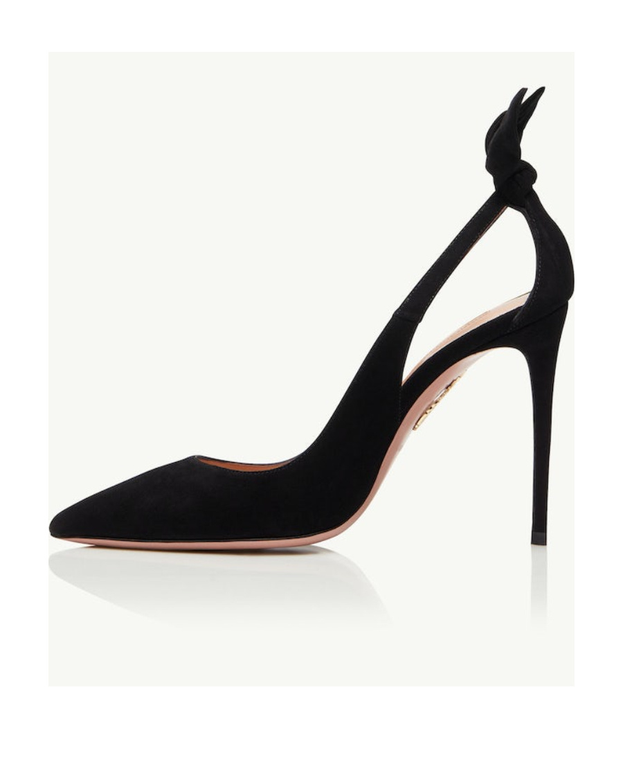 Aquazzura Bow Tie 105mm Leather Pumps In Black