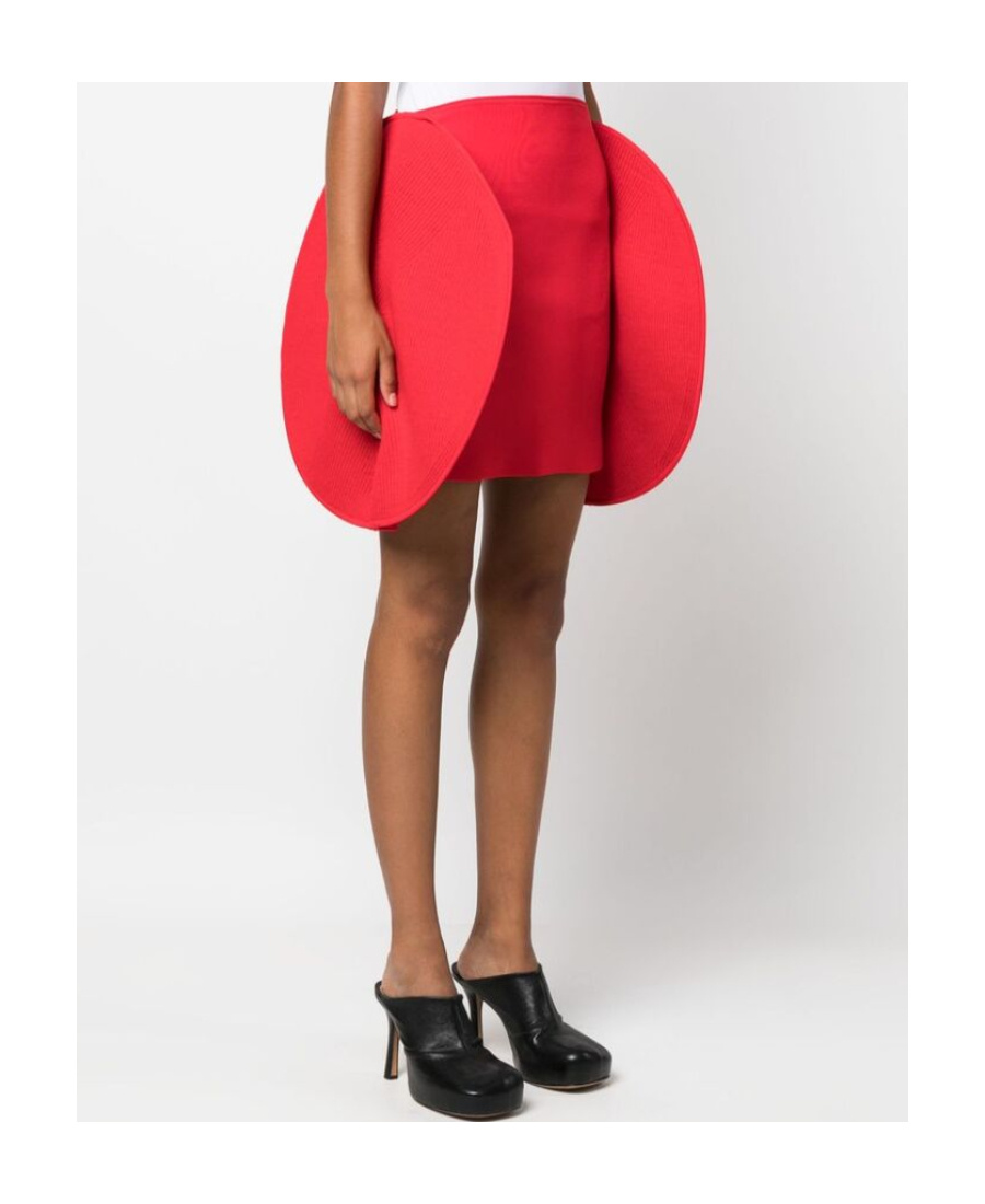 VICTORIA BECKHAM CIRCULAR 3D-DETAILING RIBBED MINISKIRT