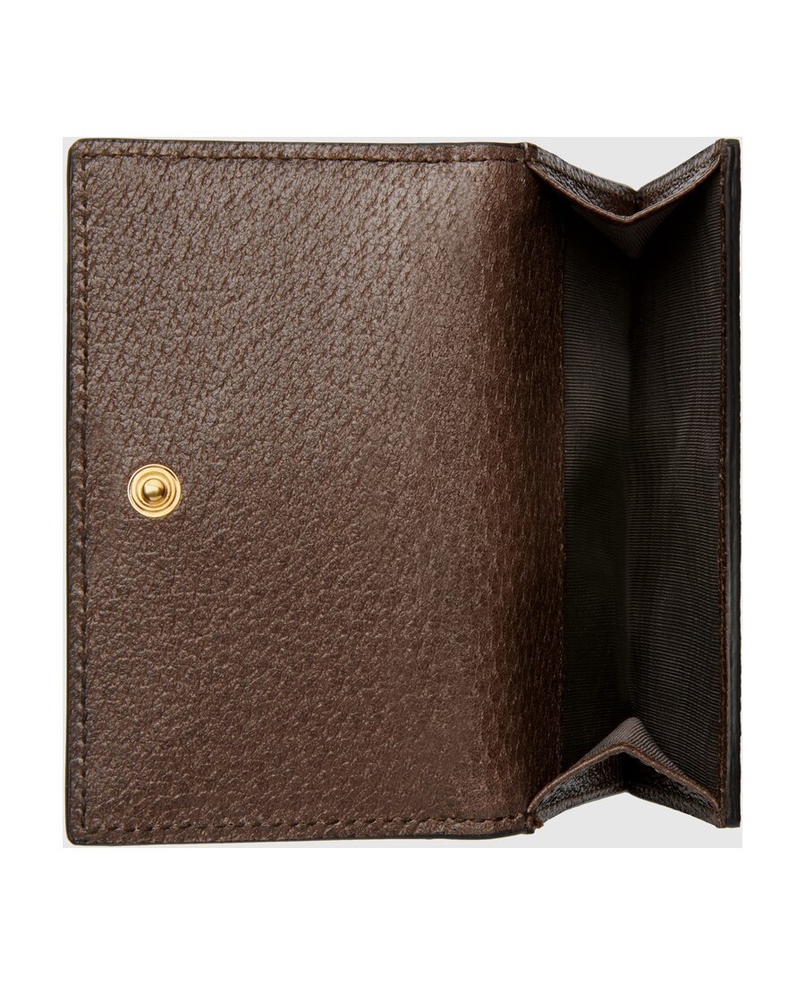 Gucci Ophidia Web Flap Canvas Wallet In Green