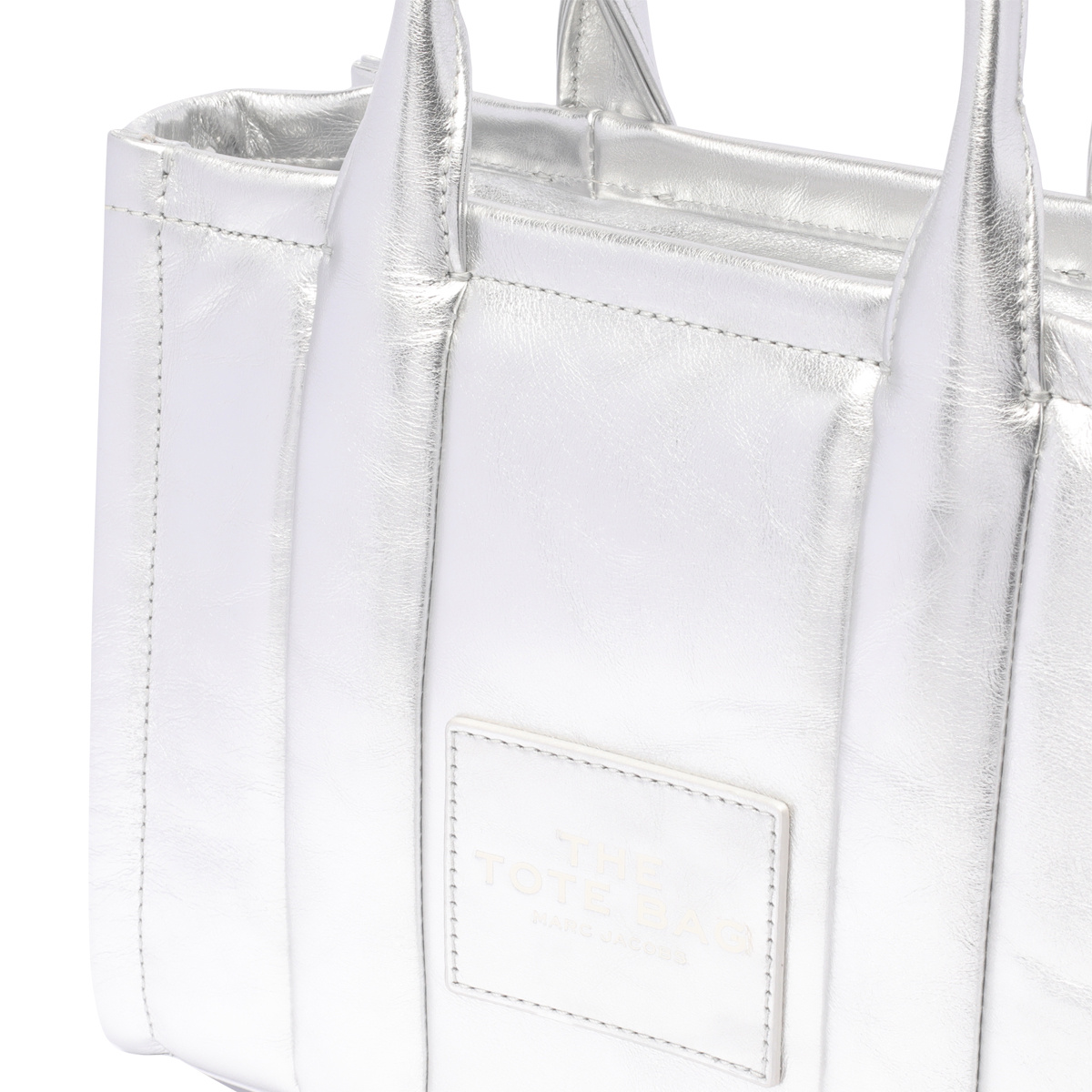 Marc Jacobs Logo-patch Leather Tote Bag In White