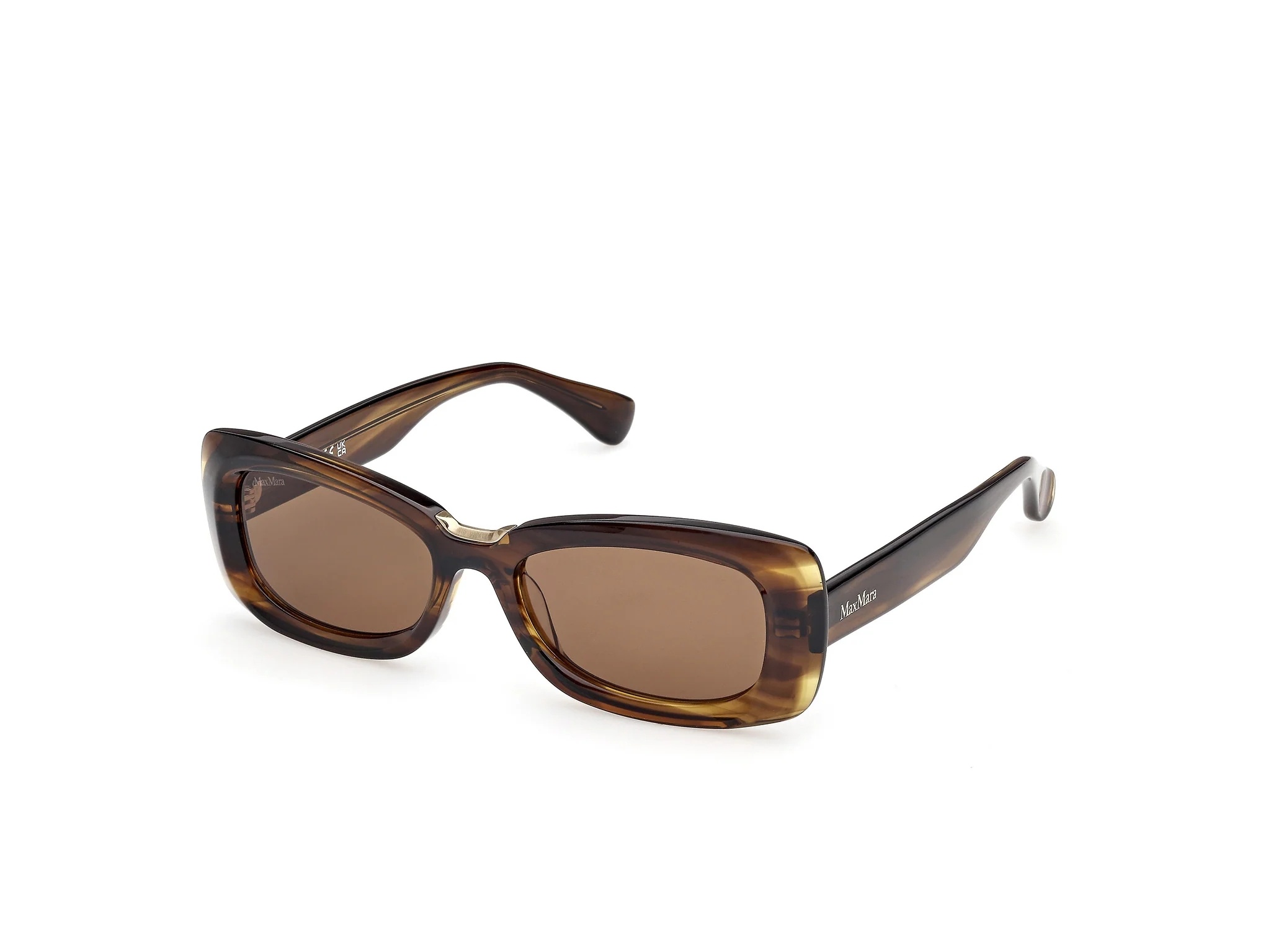 Max Mara Rectangular Frame Sunglasses In Brown