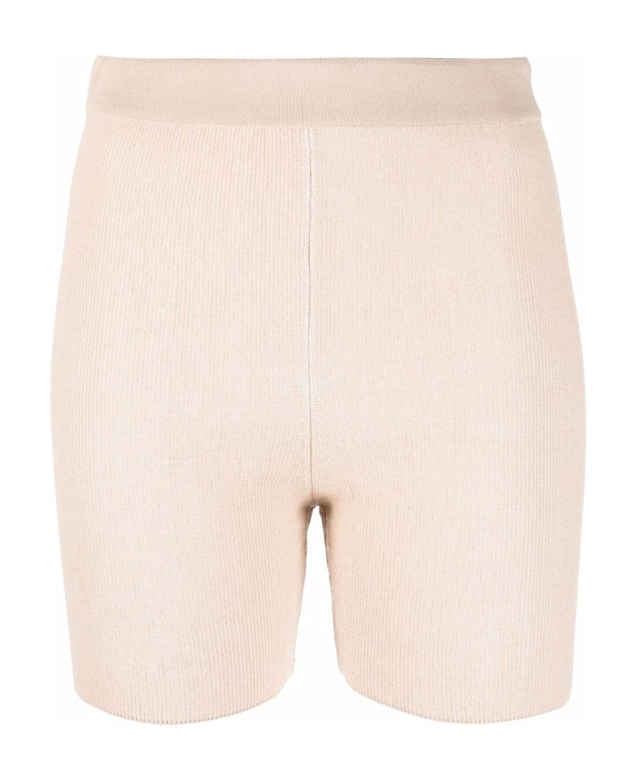 Jacquemus Elastic Belt Shorts In White