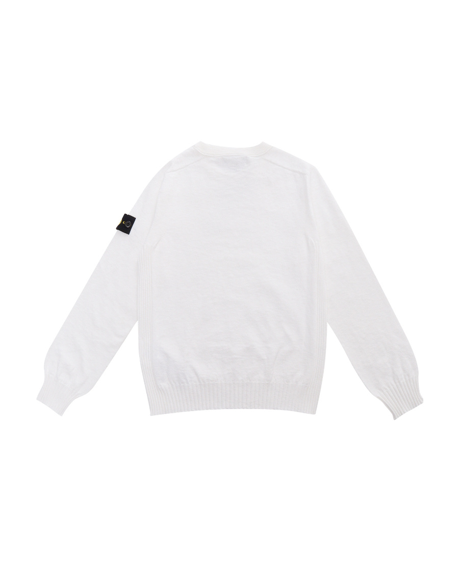 Stone Island Compass-patch Sweatshirt In White