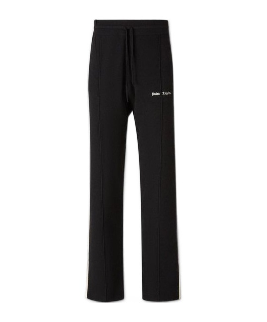 Palm Angels Logo-embroidered Knitted Trousers In Black