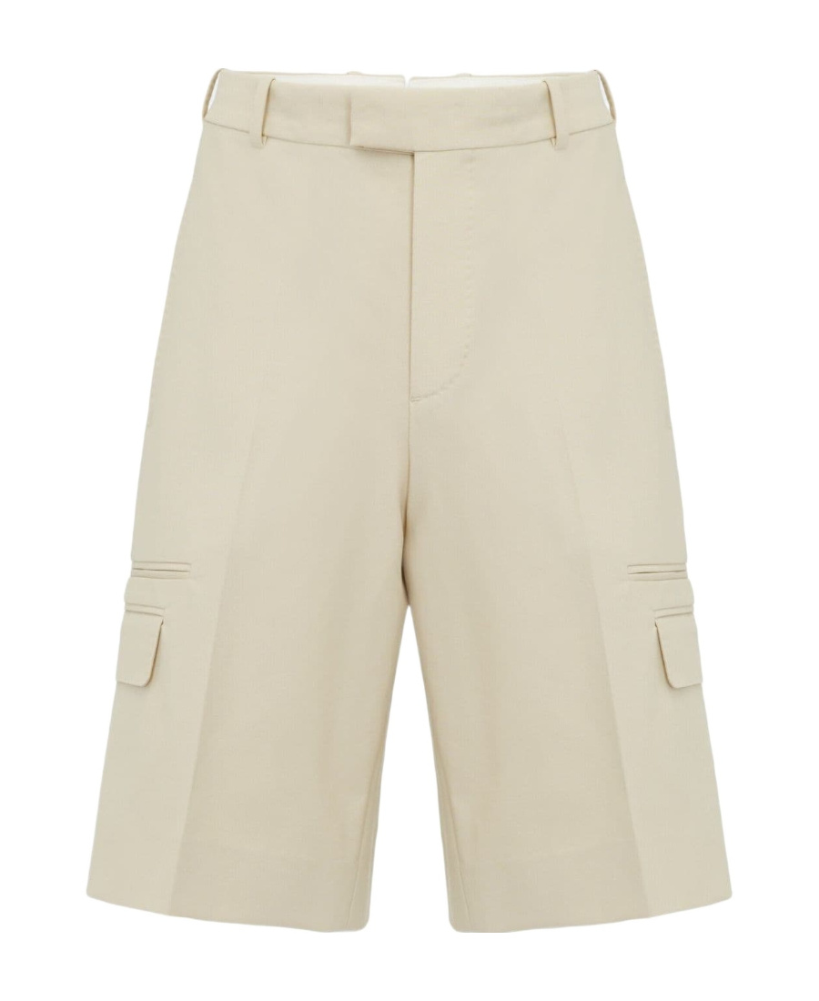 Alexander Mcqueen Tailored Cotton Shorts In Nude