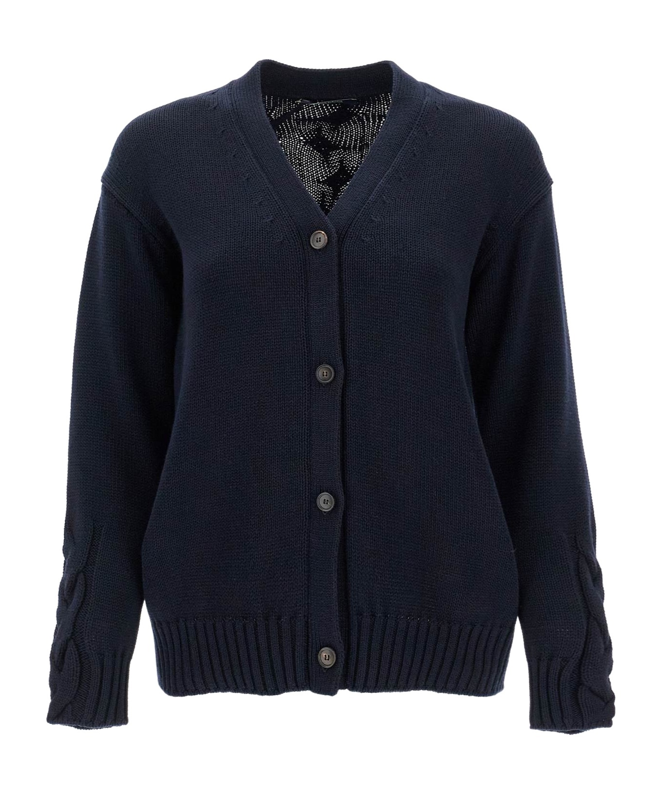 Max Mara Long-sleeved Cardigan In Black