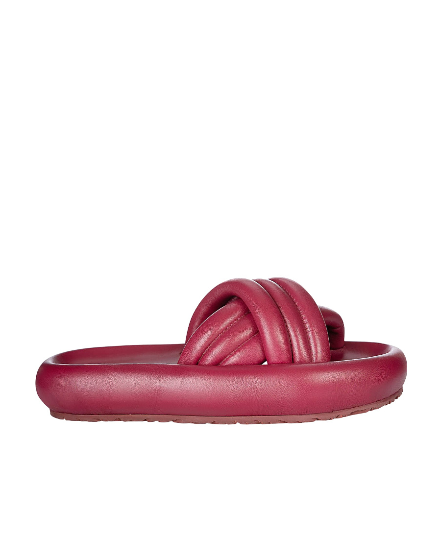 Isabel Marant Logo Slippers In Red
