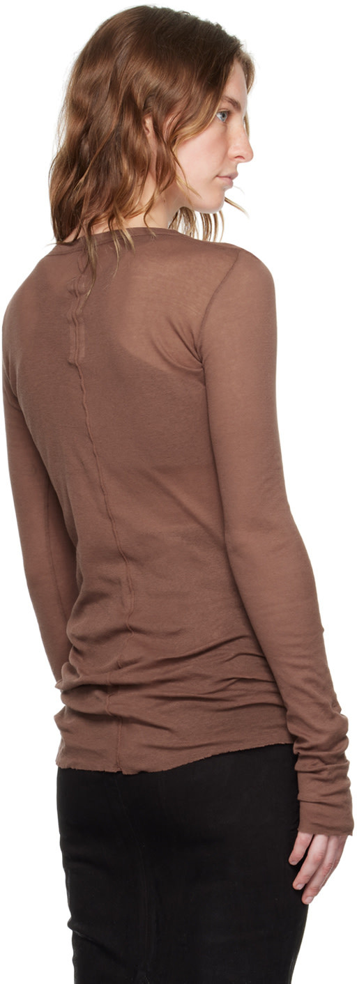 Rick Owens Brown Porterville Rib Long Sleeve T-shirt In Brown