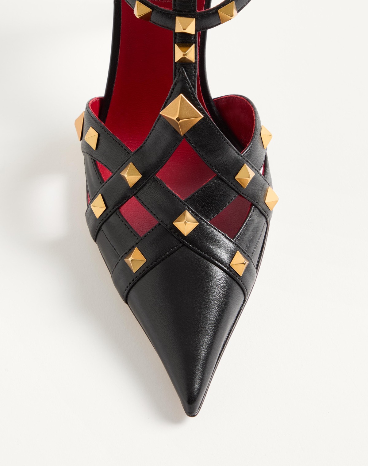Valentino Studdy Kidskin Pumps 100mm In Black