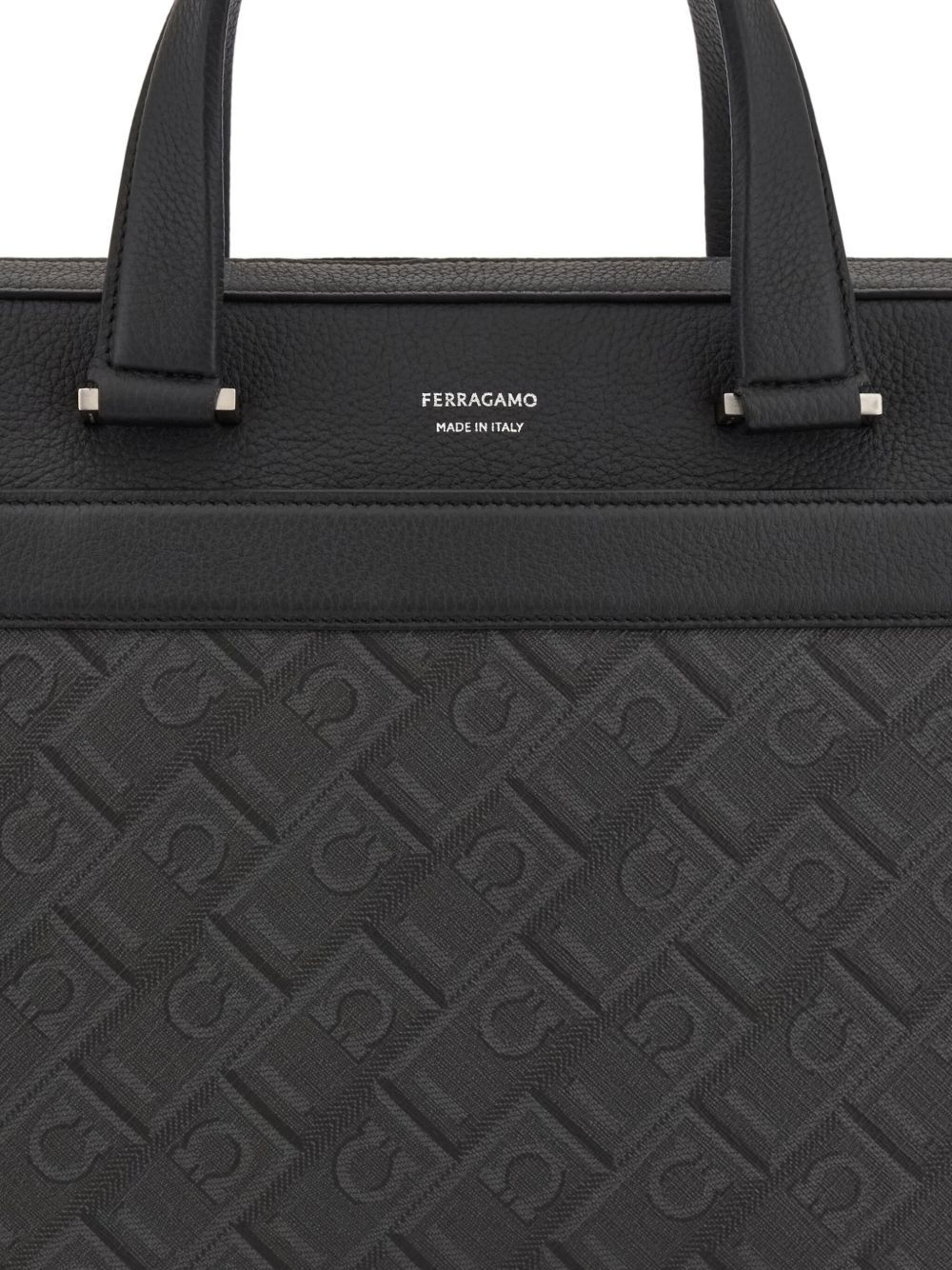 Ferragamo Men's Gancini Business Bag In Black