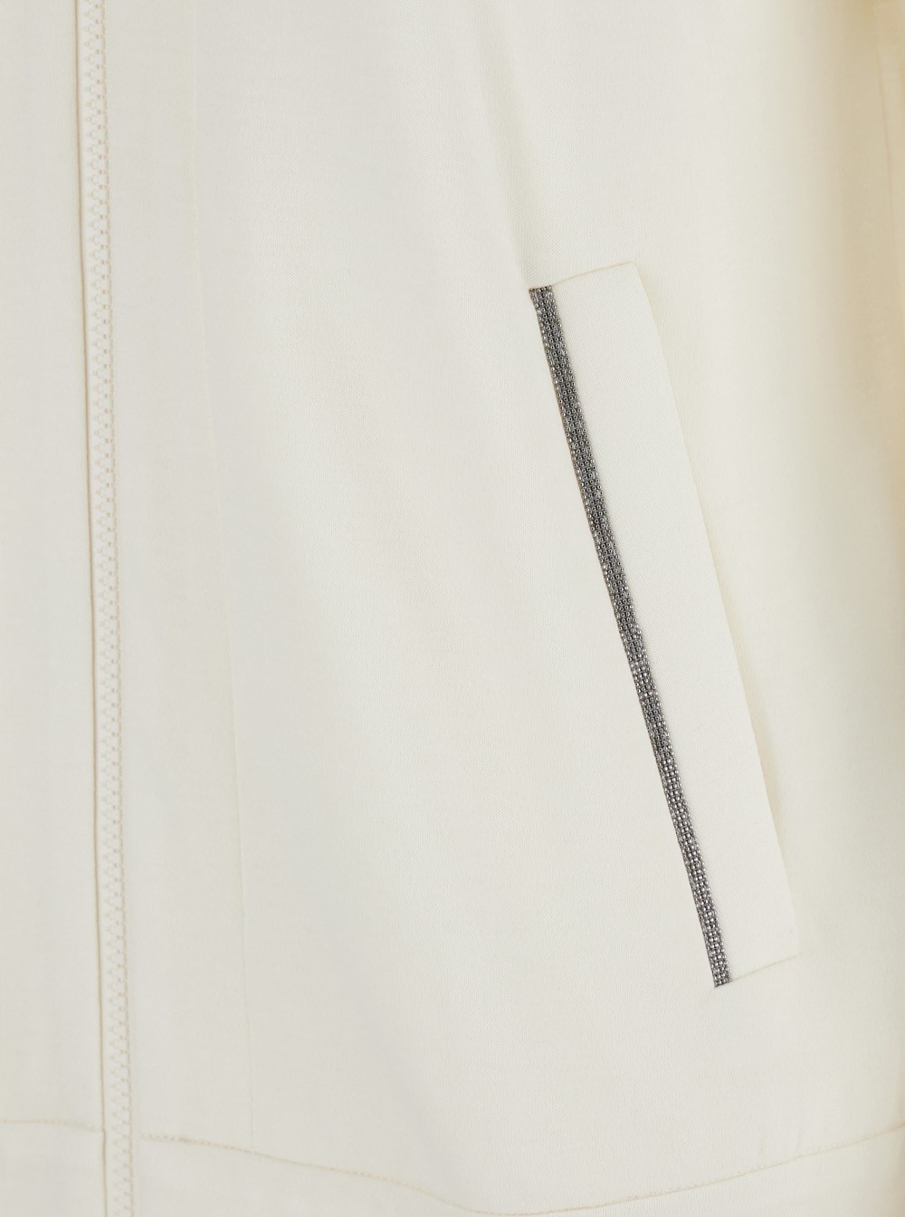 Brunello Cucinelli White Hoodie With Zip Closure In White