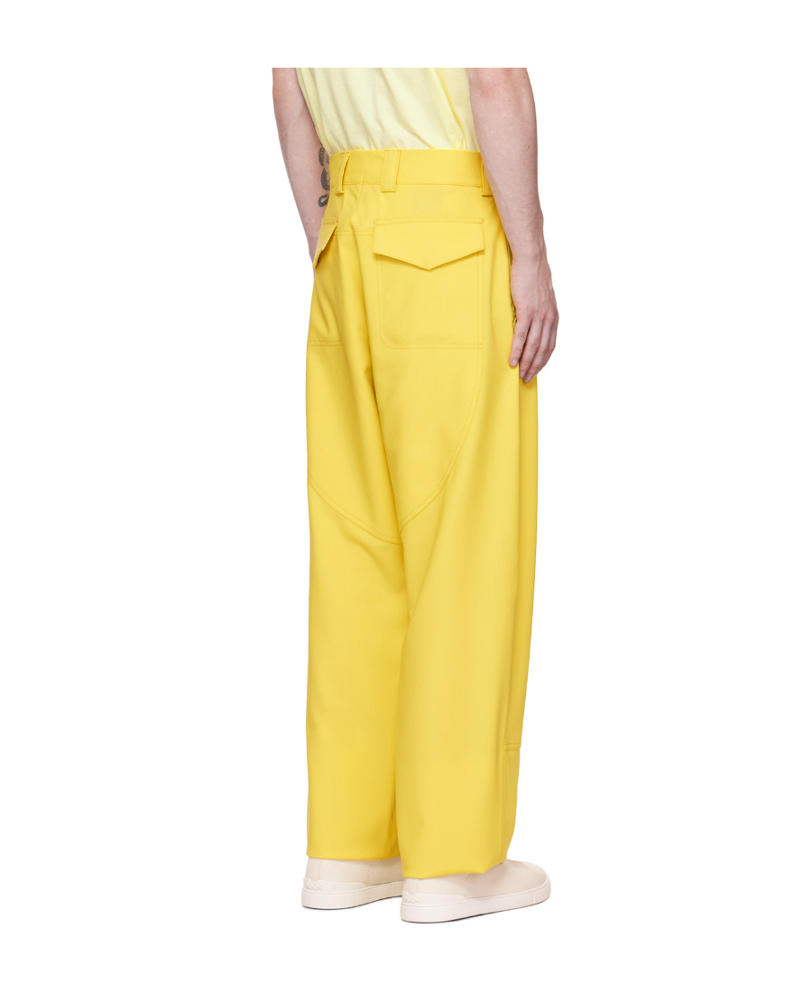 Zegna Yellow Paneled Trousers In Yellow
