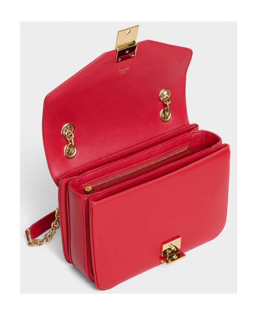 Celine Foldover Top Crossbody Bag In Red