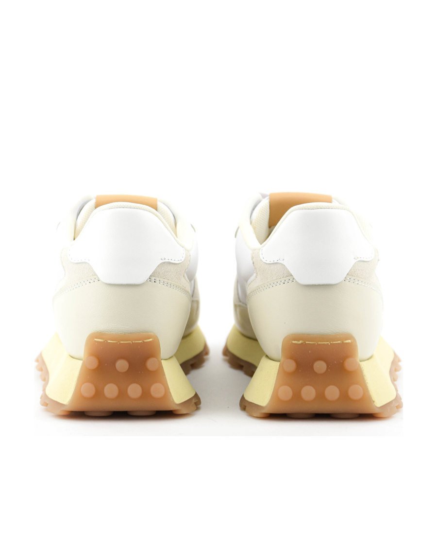 Tod's Panelled Leather Sneakers In White