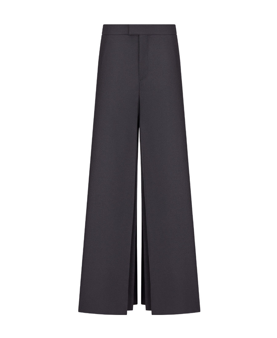Dior Pleated Zipper Wool Casual Pants In Gray