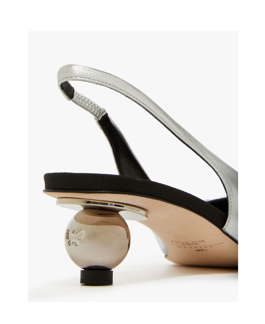 Weekend Max Mara Gallico Silver Slingback Pumps In White