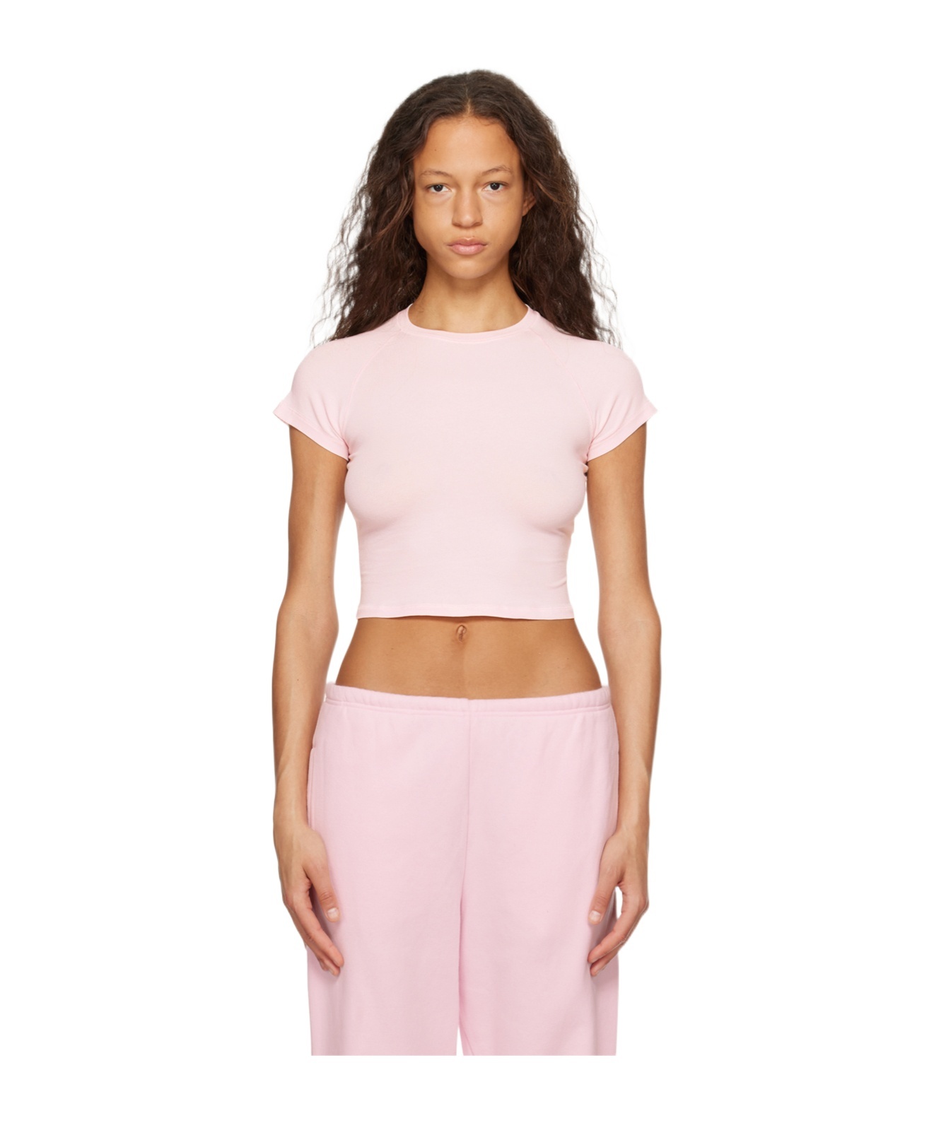 Skims Short-sleeved T-shirt In Pink