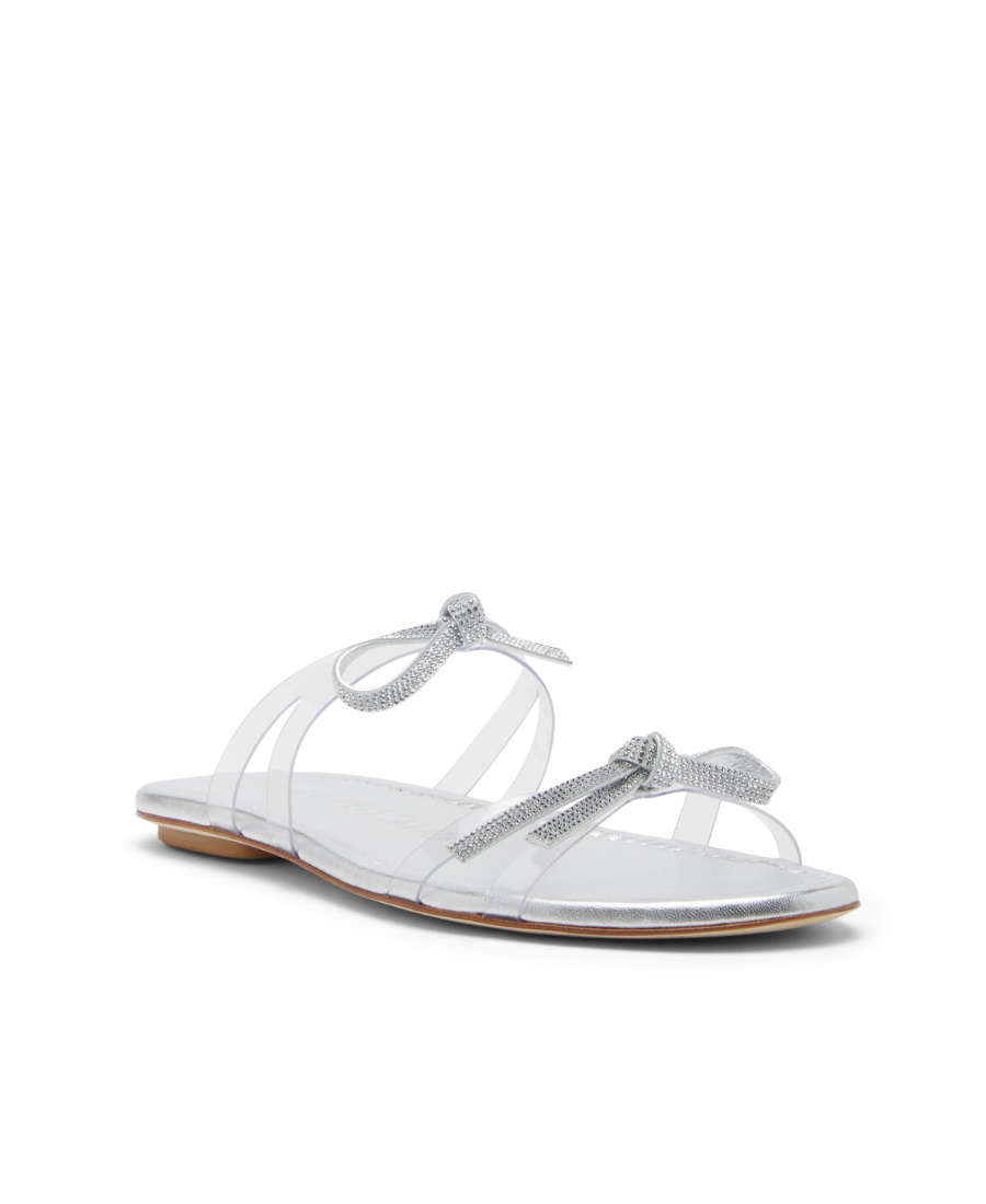 Stuart Weitzman Bow-tie Slippers In White