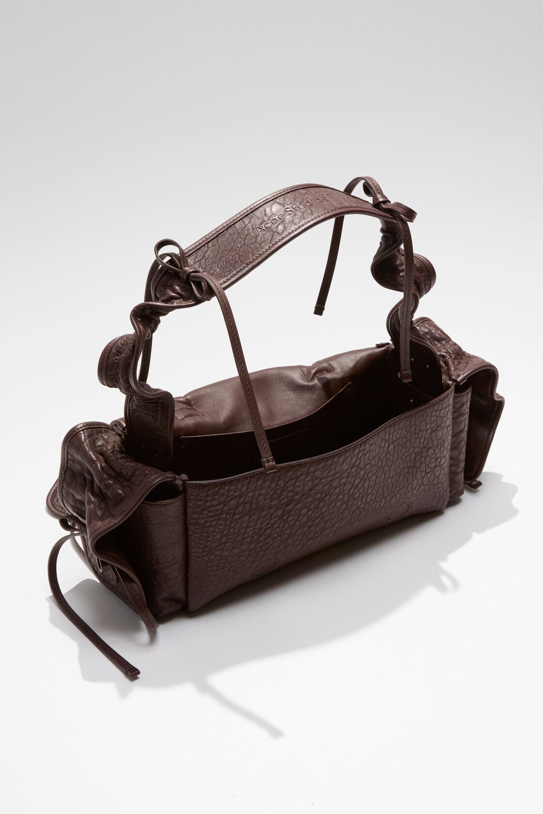 Acne Studios Multi-pocket Leather Shoulder Bag In Brown
