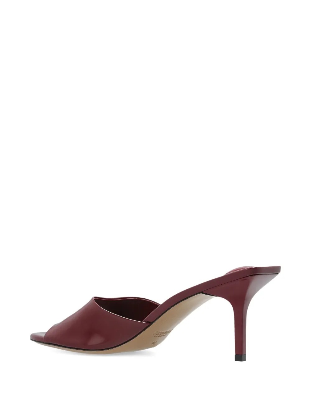 Jacquemus 70mm Cubisto Leather Sandals In Burgundy