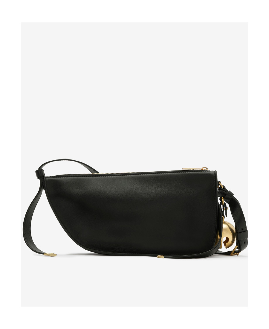 Burberry Charm-detail Leather Shoulder Bag In Black