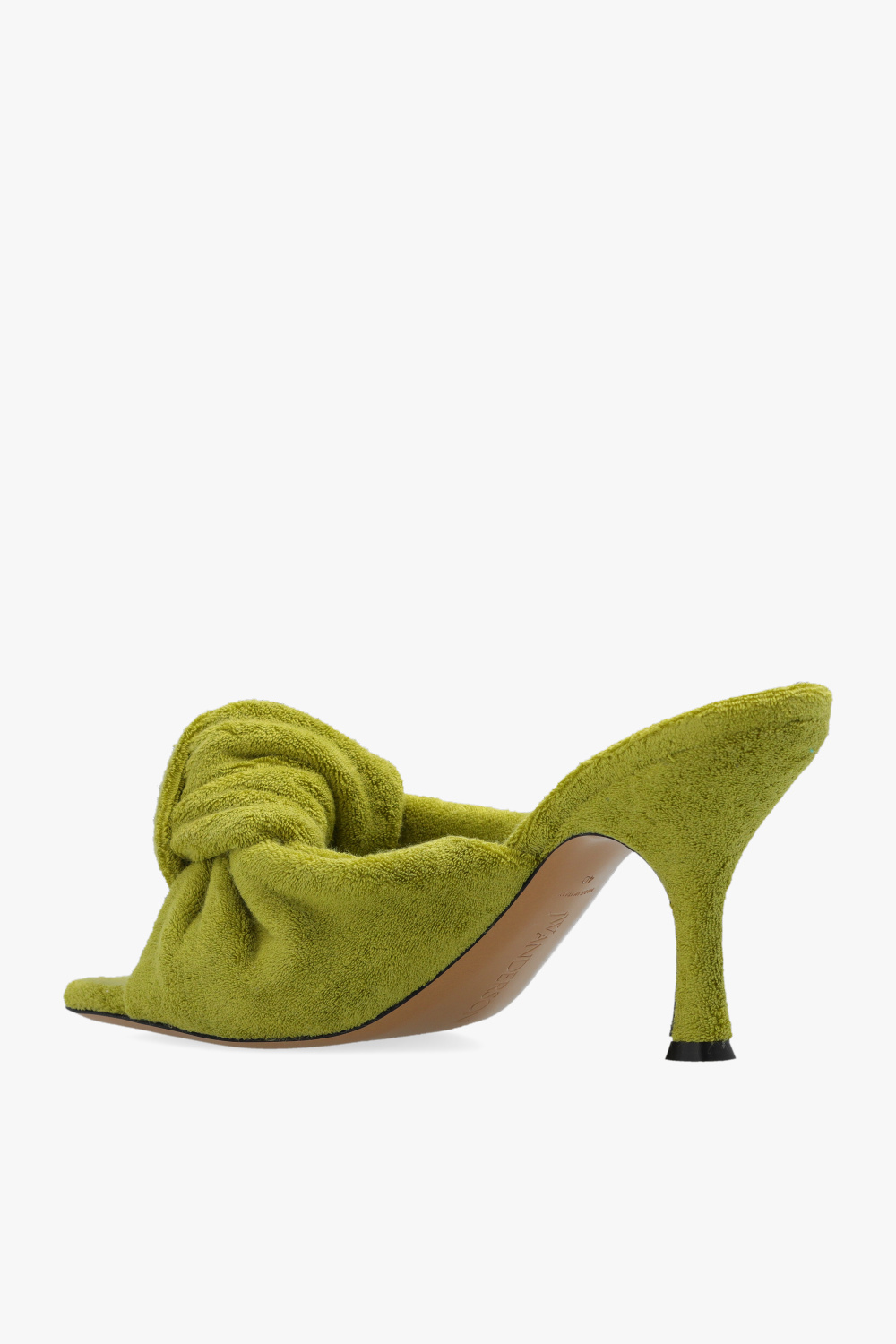 Jw Anderson Terrycloth Open-toe Mules In Green