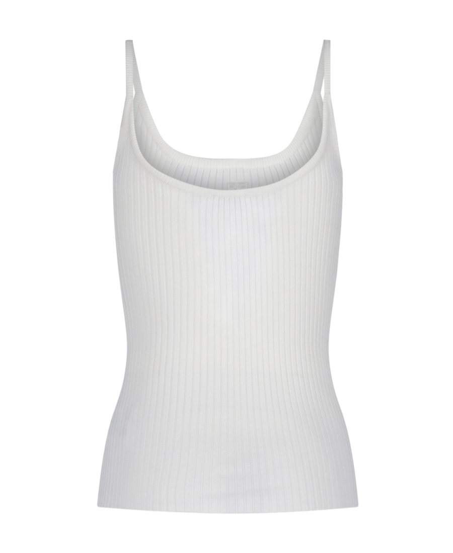 Shop Courrèges Ribbed-knit Tank-top In White