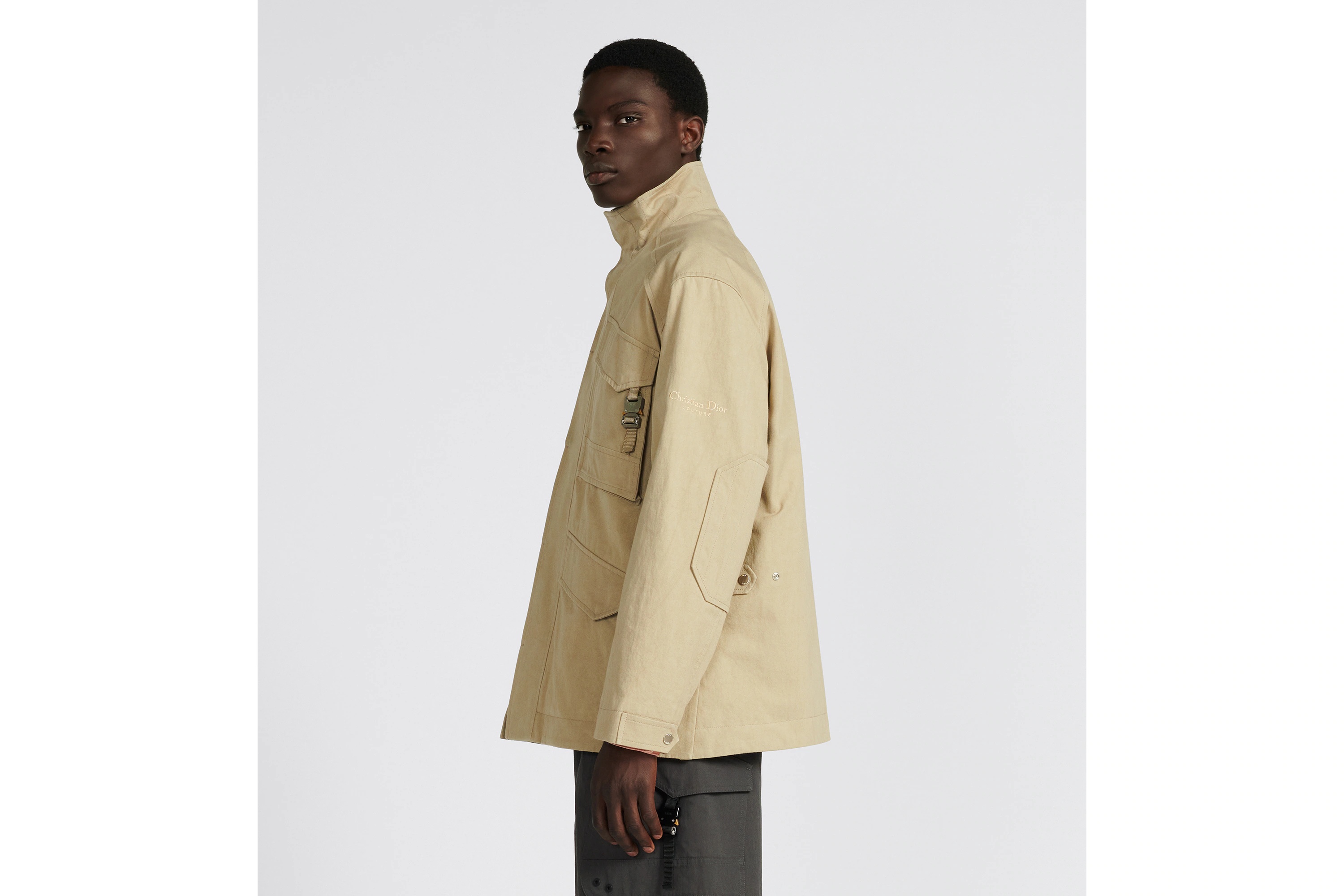 Dior Logo Parker Coat In Nude