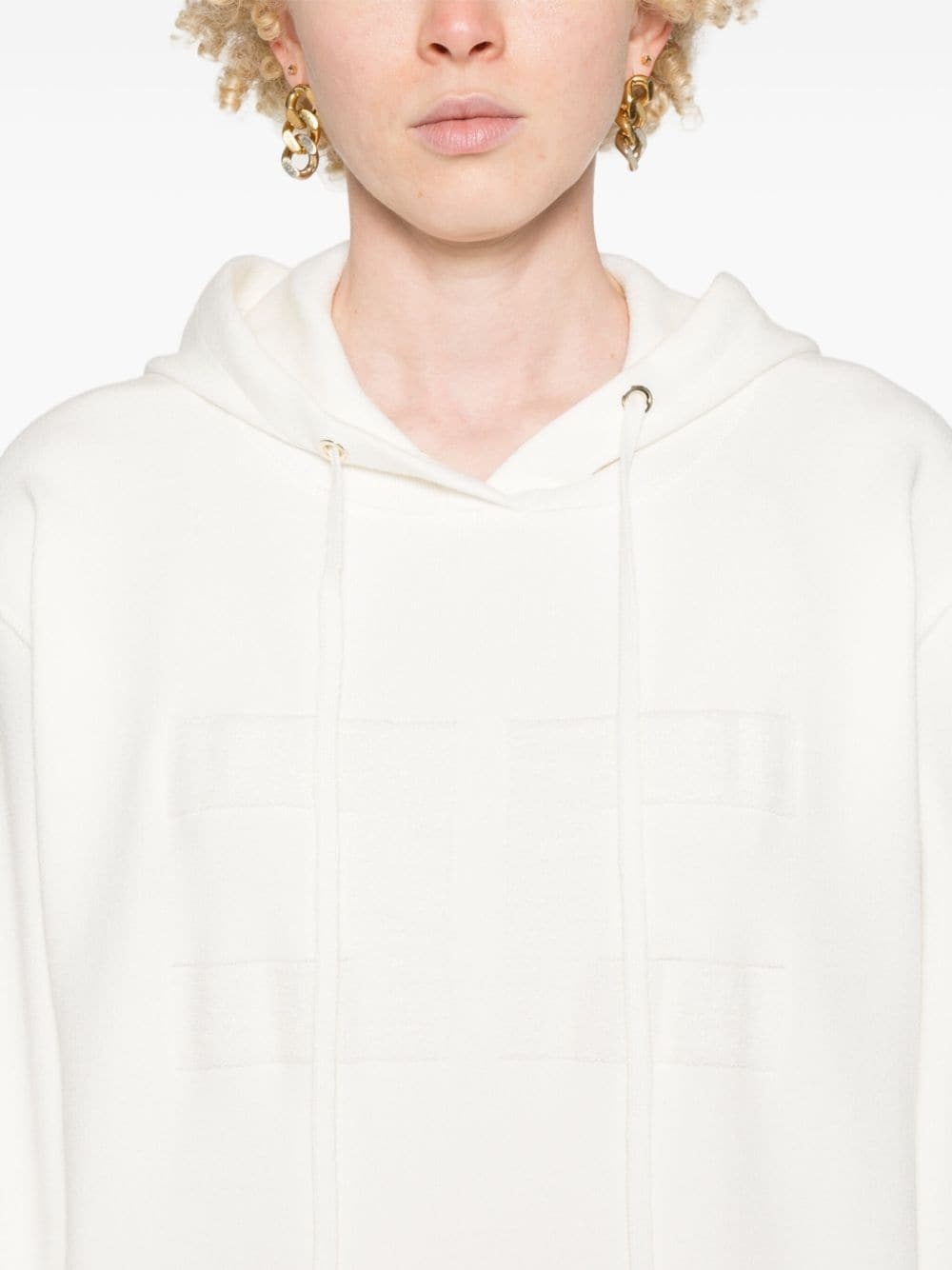 Elisabetta Franchi Sweatshirtkleid Mit Kapuze In White