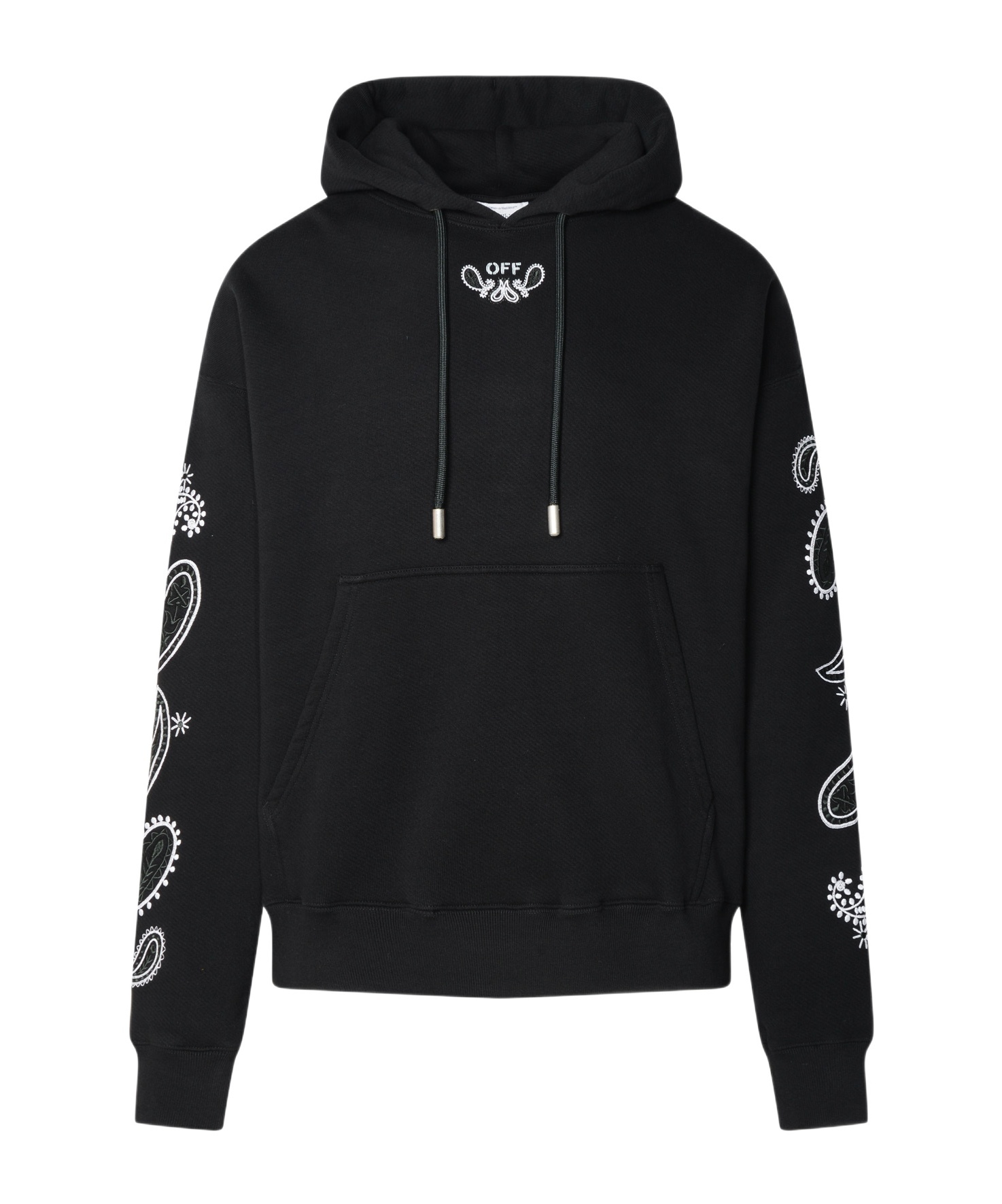 Off-white Arrow Bandana Print Hoodie In Black