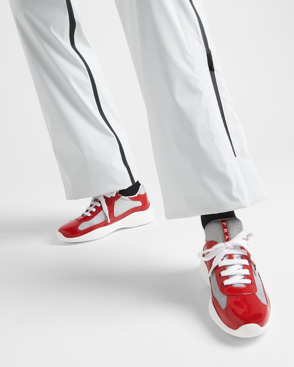 Prada Logo Details Sneakers In Red