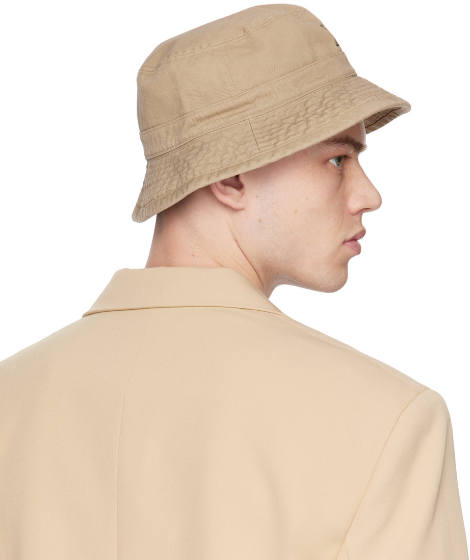 We11 Done Beige Wd One Logo Bucket Hat In Nude