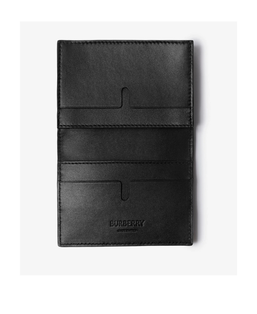 BURBERRY CHECK LEATHER FOLDING CARD CASE