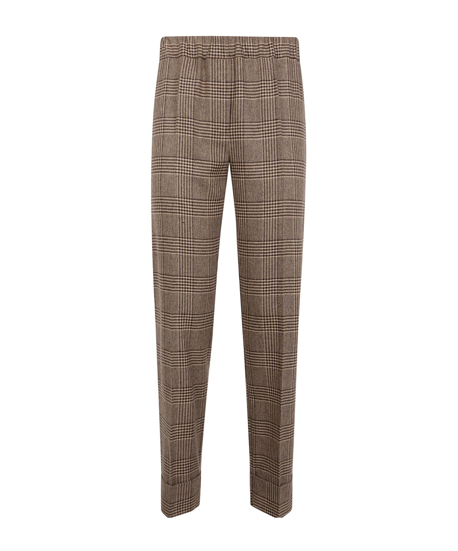 D Exterior Plaid-pattern Trousers In Brown