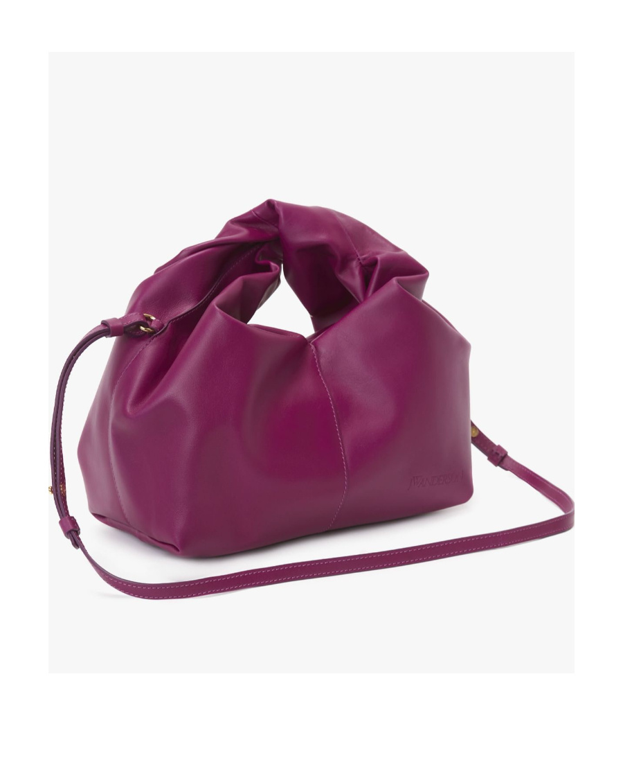 Jw Anderson Mini Twister Leather Crossbody Bag In Red
