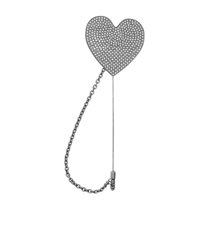 Moschino Heart-shaped Brooch In Silver