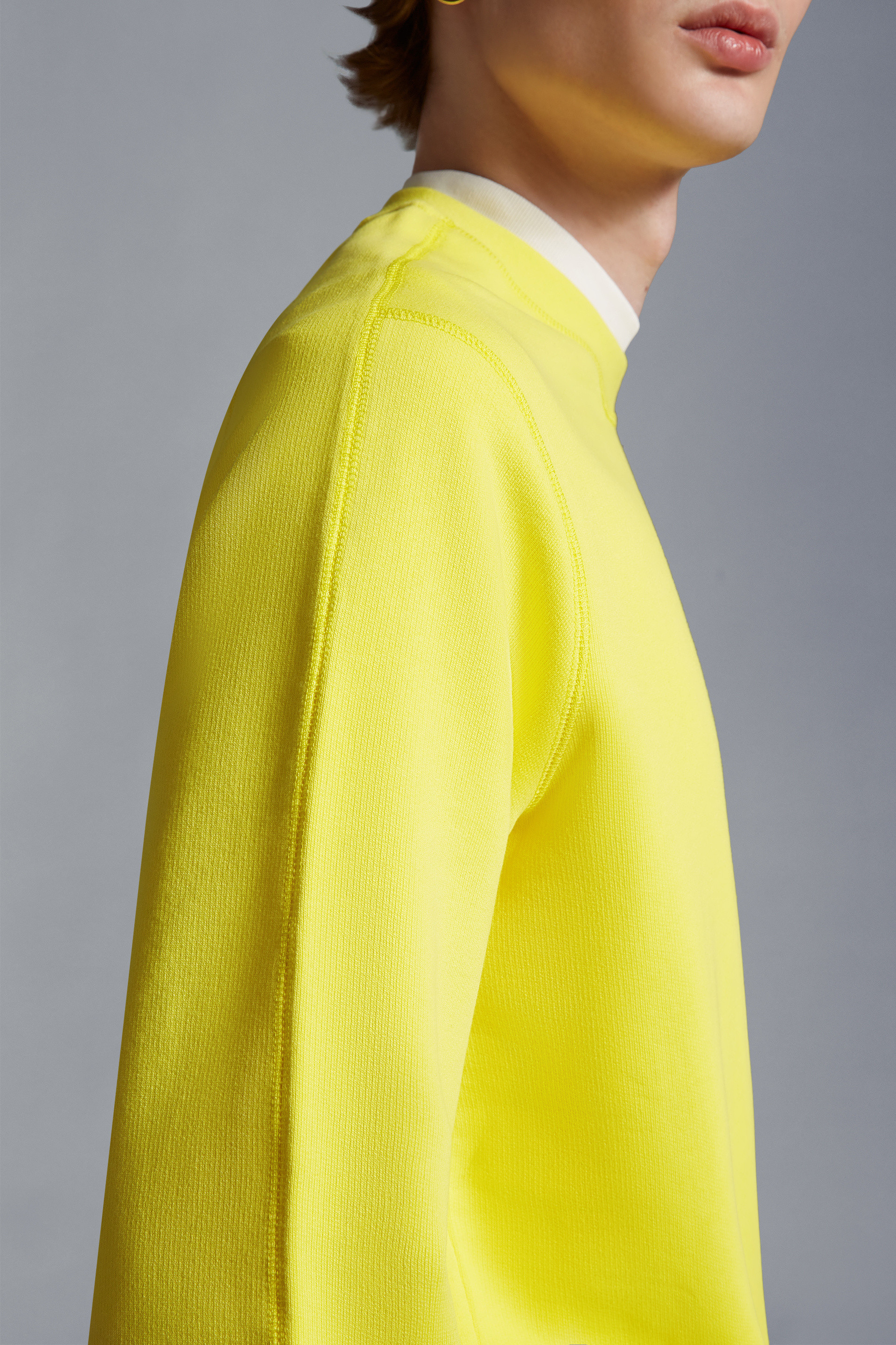 Moncler Logo Long-sleeved Sweater In Yellow