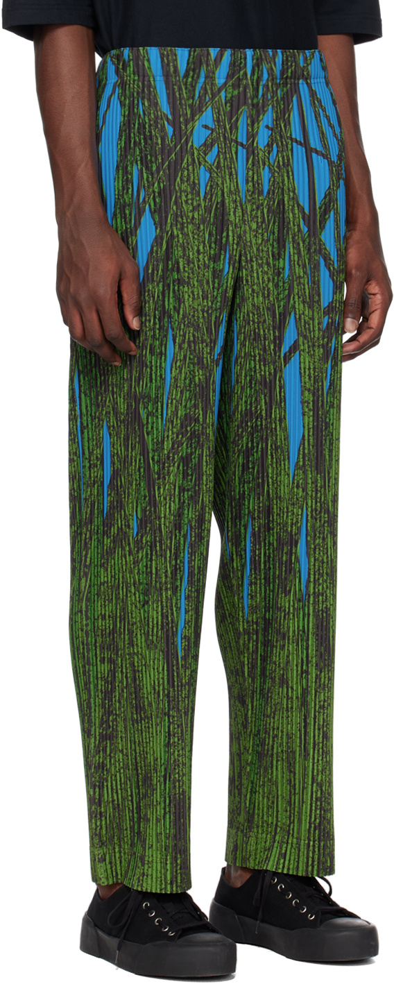 ISSEY MIYAKE ABSTRACT-PRINT PLISSÉ TROUSERS